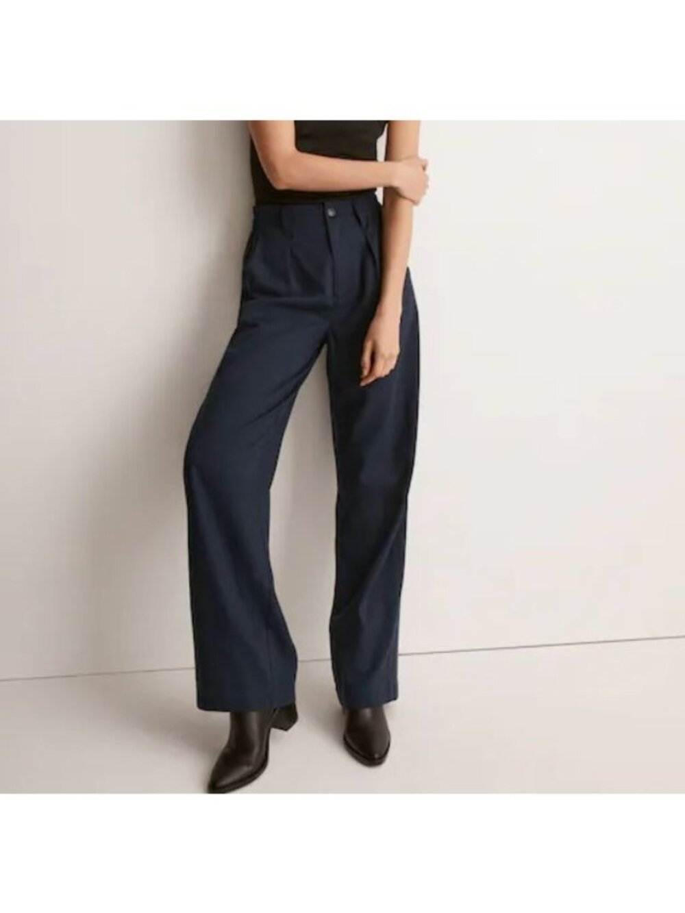 MADEWELL The Neale Straight-Leg Pant in Drapeweave in deep indigo size 16